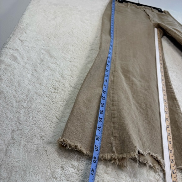 Anthropologie Pilcro The Adi Mid Rise Frayed Relaxed Flare Jeans Women's 27 Tan - Picture 10 of 11